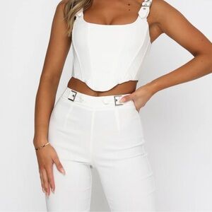 White Fox Keep Me Close Bustier White Corset Top.